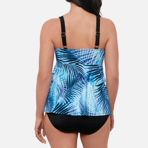 Swim Solutions Women's Printed Tiered Tummy-Control Swim Dress 18 New NWT - Picture 3 of 3